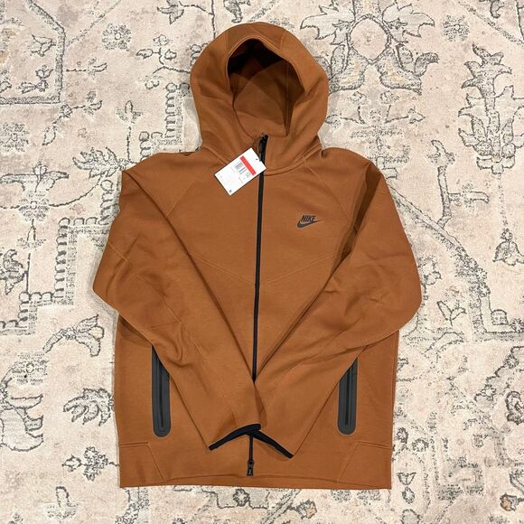 Nike Sportswear Tech Fleece Brown/Black Windrunner Full Zip Hoodie L - Picture 1 of 4